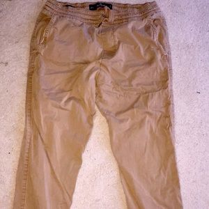 Hollister tan khaki joggers size Medium